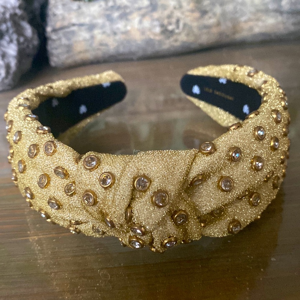 Beautiful gold Crystal studded Lele Sadoughi headband worn once